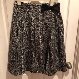 Zara Basic Skirt Print with Black Bow Medium